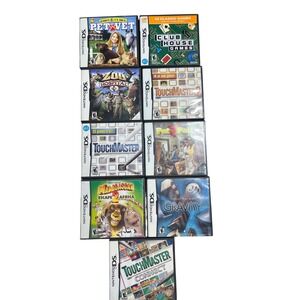 Nintendo DS Game Lot of 9 Clubhouse Games Madagascar TouchMaster Zoo Hospital